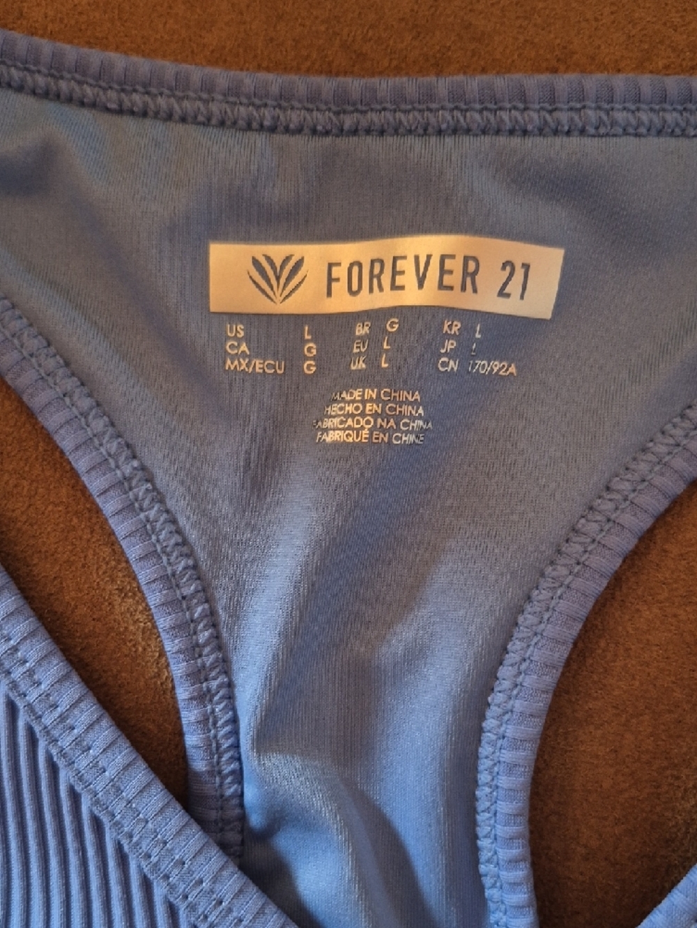 Forever 21 Ribbed V-Neck Racerback Tank - Blue - Picture 2 of 3
